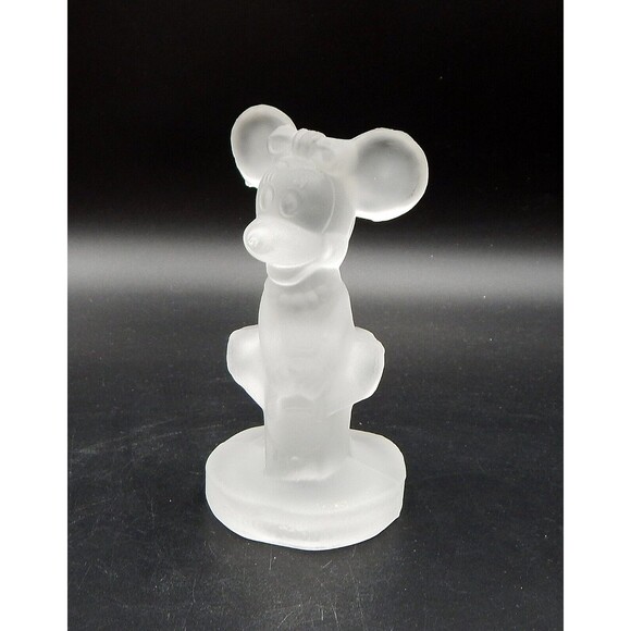 Walt Disney Productions Minnie Mouse Figurine Frosted Glass 5 Inch Italy - Picture 1 of 13